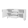 Manhattan Comfort Beekman 62.99” Sideboard with 4 Shelves - White|Desserte Beekman de Manhattan Comfort de 62,99 po avec 4 tablettes - blanche