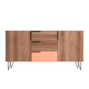 Manhattan Comfort Beekman 62.99” Sideboard with 4 Shelves - Brown & Pink|Desserte Beekman de Manhattan Comfort de 62,99 po avec 4 tablettes - brune et rose