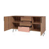 Manhattan Comfort Beekman 62.99” Sideboard with 4 Shelves - Brown & Pink|Desserte Beekman de Manhattan Comfort de 62,99 po avec 4 tablettes - brune et rose