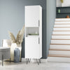 Manhattan Comfort Beekman 17.51" Narrow Bookcase Cabinet with 5 Shelves - White|Armoire bibliothèque étroite Beekman de Manhattan Comfort de 17,51 po avec 5 tablettes - blanche