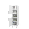 Manhattan Comfort Beekman 17.51" Narrow Bookcase Cabinet with 5 Shelves - White|Armoire bibliothèque étroite Beekman de Manhattan Comfort de 17,51 po avec 5 tablettes - blanche