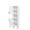 Manhattan Comfort Beekman 17.51" Narrow Bookcase Cabinet with 5 Shelves - White|Armoire bibliothèque étroite Beekman de Manhattan Comfort de 17,51 po avec 5 tablettes - blanche