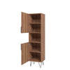 Manhattan Comfort Beekman 17.51" Narrow Bookcase Cabinet with 5 Shelves - Brown & Pink|Armoire bibliothèque étroite Beekman de Manhattan Comfort de 17,51 po avec 5 tablettes - brune et rose