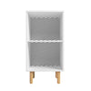 Manhattan Comfort Essex Nightstand with 2 Shelves - White & Zebra|Table de nuit Essex de Manhattan Comfort avec 2 tablettes - blanche et motif zébré