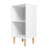 Manhattan Comfort Essex Nightstand with 2 Shelves - White & Zebra|Table de nuit Essex de Manhattan Comfort avec 2 tablettes - blanche et motif zébré