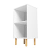 Manhattan Comfort Essex Nightstand with 2 Shelves - White & Zebra|Table de nuit Essex de Manhattan Comfort avec 2 tablettes - blanche et motif zébré