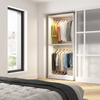 Bestar Florence 35" Modular Double Hanging Closet System with LED Light - White|Système de garde-robe modulaire  à 2 espaces pour suspendre Florence de Bestar de 35 po avec éclairage à DEL - blanc