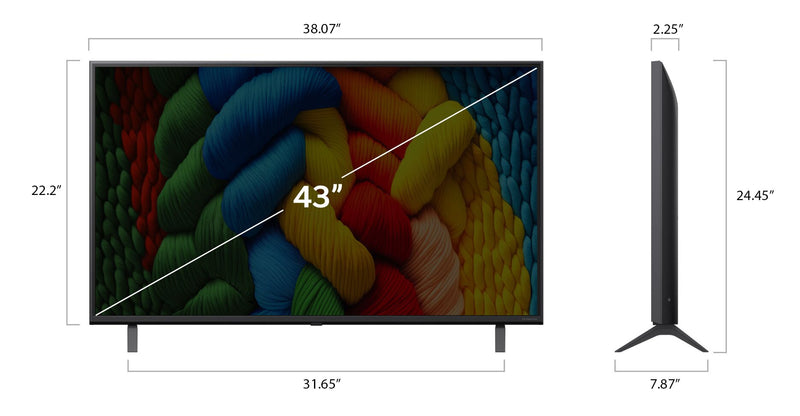 LG 43\" NANO80 LED 4K UHD Smart webOS TV (43NANO80AUA.ACC) - 2025 Model