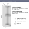 Bestar Florence 25" Modular Double Hanging Closet System with LED Light - White|Système de garde-robe modulaire  à 2 espaces pour suspendre Florence de Bestar de 25 po avec éclairage à DEL - blanc