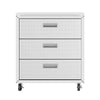 Fortress Textured Metal 31.5" Garage Mobile Chest with 3 Drawers - White|Commode verticale mobile Fortress de Manhattan Comfort de 31,5 po en métal texturé avec 3 tiroirs pour le garage - blanche
