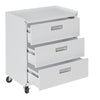 Fortress Textured Metal 31.5" Garage Mobile Chest with 3 Drawers - White|Commode verticale mobile Fortress de Manhattan Comfort de 31,5 po en métal texturé avec 3 tiroirs pour le garage - blanche
