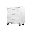 Fortress Textured Metal 31.5" Garage Mobile Chest with 3 Drawers - White|Commode verticale mobile Fortress de Manhattan Comfort de 31,5 po en métal texturé avec 3 tiroirs pour le garage - blanche