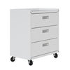 Fortress Textured Metal 31.5" Garage Mobile Chest with 3 Drawers - White|Commode verticale mobile Fortress de Manhattan Comfort de 31,5 po en métal texturé avec 3 tiroirs pour le garage - blanche