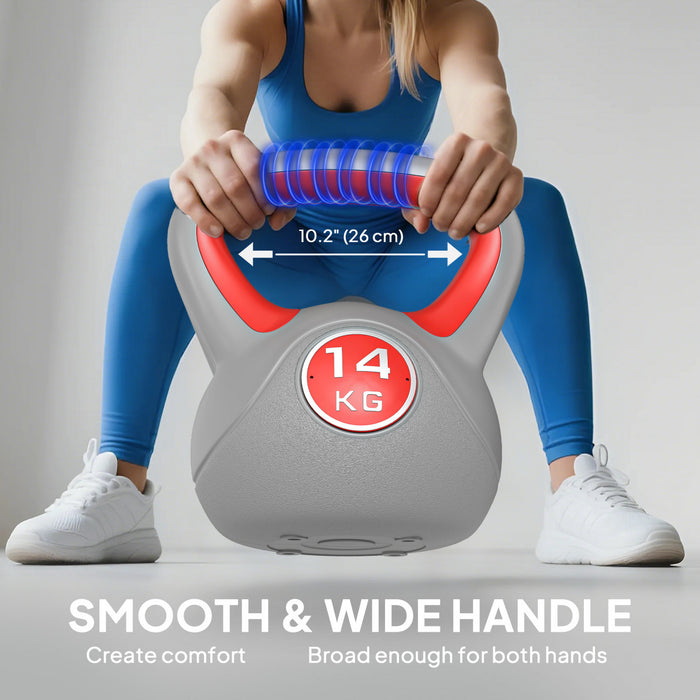 Soozier 31 lb Soft Kettlebell, Sand Filled Weight with Grip Handle, Red