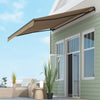 Outsunny 15' X 10' Patio Retractable Awning Sunshade Shelter, Amber|Outsunny 15' X 10' Auvent Retractable, Abri Pare-soleil, Jaune