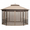 Costway 10' X 12' Octagonal Patio Gazebo Canopy Shelter Double Top W/netting Sidewalls