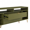 Dumbo Modern 63" Fluted TV Stand in Olive Green | Meuble TV cannele moderne Dumbo 160 cm en vert olive