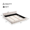 Eleanor Elegant Chenille Upholstered Bed with Checkerboard Design,King Size,Beige King Bed  | Eleanor Lit elegant avec revetement en chenille et design a damier, Taille King, Beige