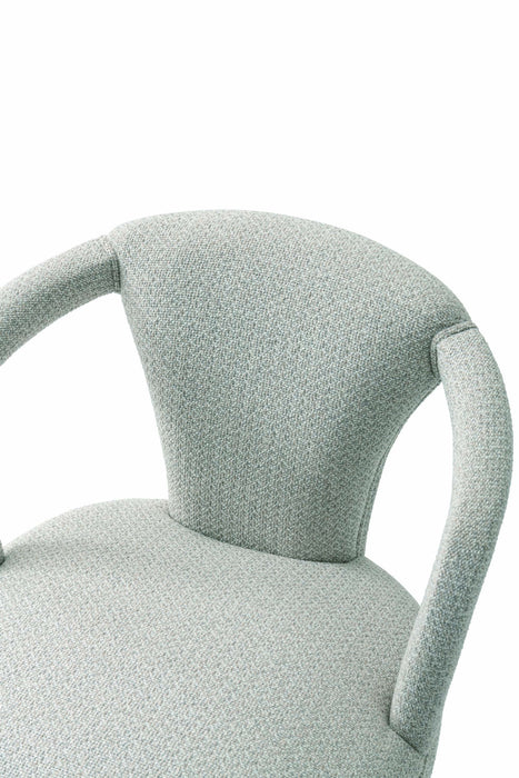 Palmer Mid-Century Modern Upholstered Tweed Armchair in Silver Lining - Set of 2 Dining Chair