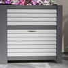 Outsunny Wooden Raised Garden Bed With Storage Doors For Vegetables Grey|Outsunny Lit De Jardin Sureleve En Bois Avec Portes De Rangement