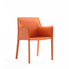 Paris Modern Vegan Leather Side Chair in Coral - Set of 2 | Chaise laterale moderne en cuir vegetalien Paris en corail - Lot de 2