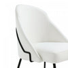 Gracie Modern Vegan Leather Metal Dining Chair in White and Black - Set of 2 | Chaise de salle a manger moderne Gracie en cuir vegetalien et metal, blanc et noir - Lot de 2