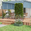 Outsunny Galvanized Raised Garden Bed With 4-tier Trellis Tomato Cage Green|Outsunny Lit De Jardin Sureleve Galvanise Avec 4-tier Treillis Tomate