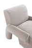 Verandah Mid-Century Modern Chenille Lounge Chair in Beige | Fauteuil lounge en chenille beige Verandah style mid-century modern