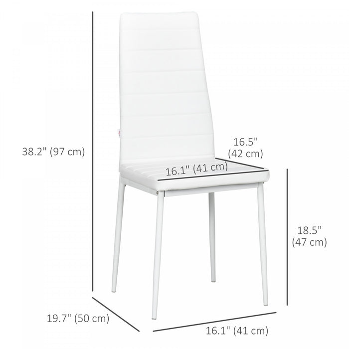HOMCOM Modern Dining Chairs, Set of 6, PU Leather Upholstered Accent Chairs