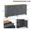 Grace 55.1" Rustic Wood Buffet Cabinet with Doors and Drawers,Grey Accent Cabinet | Grace Buffet en Bois Rustique de 55,1" avec Portes et Tiroirs, Gris
