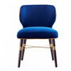 Strine Modern Wood Upholstered Dining Chair in Blue and Gold - Set of 2 | Chaise de salle a manger moderne Strine en bois et tissu bleu et or - Lot de 2