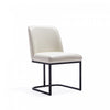 Serena Modern Metal Vegan Leather Dining Chair in Ivory - Set of 2 | Chaise de salle a manger moderne en metal et cuir vegetalien Serena, ivoire - Lot de 2