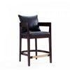 Ritz Mid-Century Modern Wood Upholstered Counter Stool in Black - Set of 2 | Tabouret de comptoir en bois rembourre style mid-century Ritz noir - Lot de 2