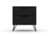 Rockefeller Mid-Century Modern 20" Nightstand in Black (2-Drawer) - Set of 2 | Table de nuit Rockefeller Mid-Century Modern 20" en noir (2 tiroirs) - Lot de 2