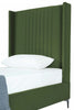 Promenade Mid-Century Modern Upholstered Velvet Twin Bed in Moss Green | Lit jumeau Promenade style milieu du siecle moderne en velours capitonne vert mousse