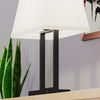 22" Black Modern Rectangular Table Lamp with Fabric Shade | Lampe de table rectangulaire moderne noire de 22 po avec abat-jour en tissu