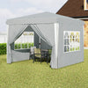 Outsunny 10' X 10' Pop-up Canopy Tent, Sidewalls, Carry Bag Included, Grey