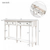 Phyllis Solid Wood Console Table With Drawers And Bottom Shelf - Ivory White | Table Console Phyllis En Bois Massif Avec Tiroirs Et Etagere Inferieure - Ivoire Blanc
