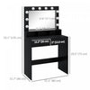 HOMCOM Vanity Table with LED Mirror, Makeup Desk with 2 Drawers, Black