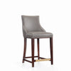 Shubert Modern Wood Upholstered Counter Stool in Dark Taupe - Set of 3 | Tabouret de comptoir moderne en bois avec assise rembourree Shubert, taupe fonce - Lot de 3