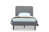 Heather Mid-Century Modern Velvet Upholstered Twin Bed in Gray and Black | Lit une place Heather style milieu du siecle moderne, rembourre en velours gris et noir