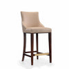 Shubert Modern Wood Upholstered Barstool in Tan - Set of 3 | Tabouret de bar moderne en bois avec assise rembourree Shubert, coloris beige - Lot de 3