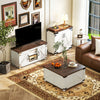 HOMCOM Storage Cabinet, Buffet Sideboard with Barn Door, Adjustable Shelf