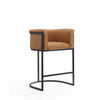 Cosmopolitan Mid-Century Modern Metal Upholstered Counter Stool in Camel - Set of 3 Bar Stool | Tabouret de comptoir moderne du milieu du siecle en metal et tissu, coloris camel - Lot de 3