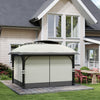 Outsunny 11' x 13' Double Roof Gazebo With Netting & Curtains, Light Grey