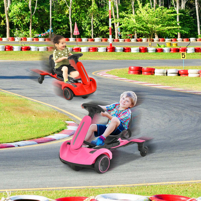 Costway 6v Kids Ride On Drift Car Electric Drifting Go Kart For Kids With 360° Spin Pink