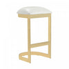 Aura Modern Metal Upholstered Barstool in White - Set of 3 Bar Stool | Tabouret de bar moderne en metal et tissu Aura, blanc - Lot de 3