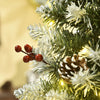 Homcom 6' Prelit Flocked Artificial Christmas Tree W/ Pine Cones, Berries|Homcom Arbre De Noel Artificiel 300 Lumieres Led Et 618 Embouts