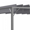 Outsunny 12.8' X 9.7' Outdoor Louvered Pergola With Retractable Roof, Grey