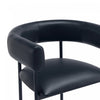 Onda Contemporary Vegan Leather Metal Dining Chair in Black | Chaise de salle a manger contemporaine Onda en cuir vegetalien et metal, coloris noir